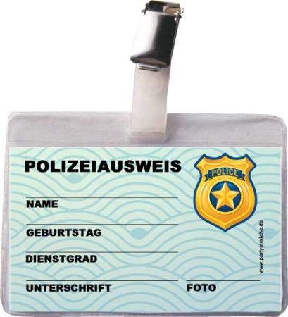 Polizeiausweis - Polizei Party Kindergeburtstag