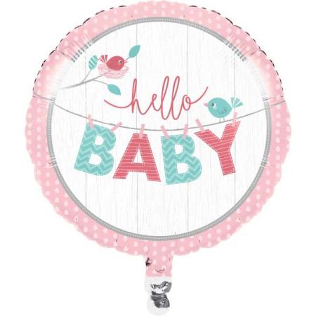 Folienballon Hello Baby Girl Deko Babyparty