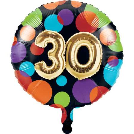 Folienballon Ballon Party Zahl 30 - Deko Geburtstag