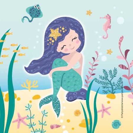 Servietten Meerjungfrau - Deko Kindergeburtstag