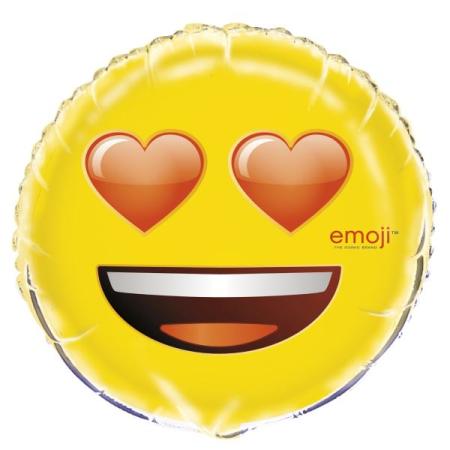 Folienballon Emoji Heart - Kindergeburtstag Partyartikel
