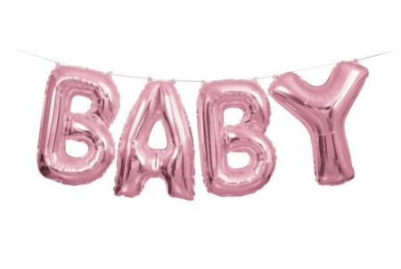 Folienballon-Set Baby, rosa, 1 St. - Party Dekoration