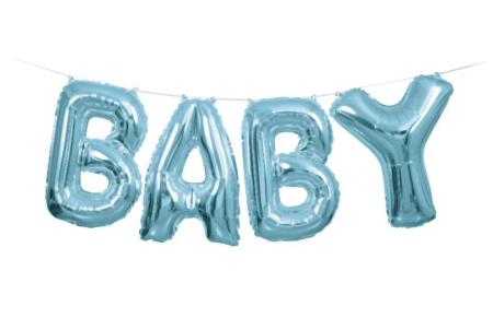 Folienballon-Set Baby, hellblau, 1 St. - Geschenk Ballons