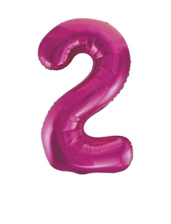 Riesen Zahlen-Folienballon Pink Zahl 2