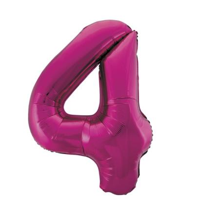 Riesen Zahlen-Folienballon Pink Zahl 4