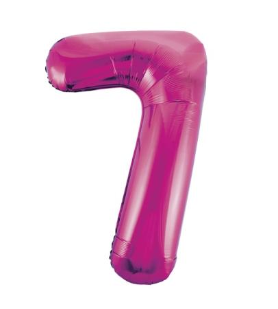 Riesen Zahlen-Folienballon Pink Zahl 7