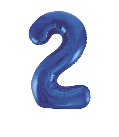 Riesen Zahlen-Folienballon blau Zahl 2