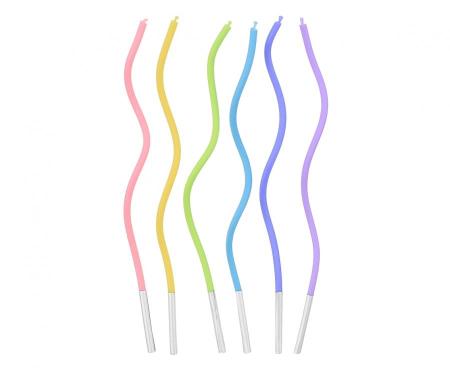 Minikerzen Pastell wellig