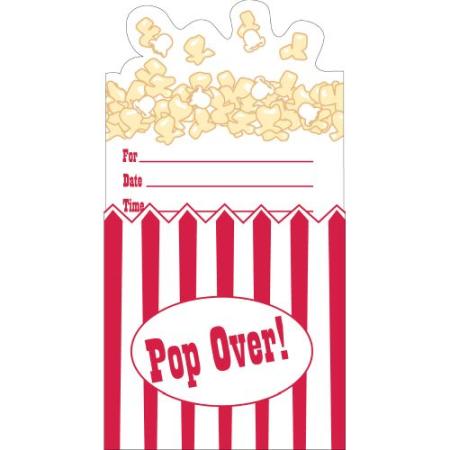 Einladung Hollywood Film Party Popcorn, 8 St. - Deko Kindergeburtstag