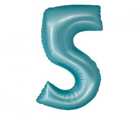 Riesen Zahlen Folienballon Matt BlauZahl 5 - Folienballon Zahl