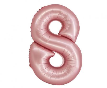 Riesen Zahlen Folienballon Rose Gold mattZahl 8 - Folienballon Zahl