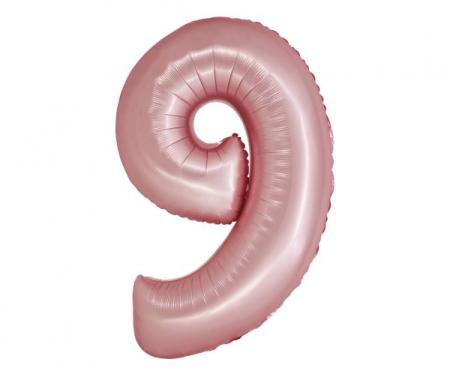 Riesen Zahlen Folienballon Rose Gold mattZahl 9 - Folienballon Zahl