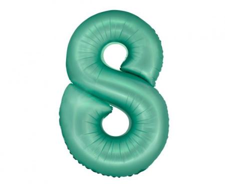 Riesen Zahlen Folienballon Mint Zahl 8 - Folienballon Zahl
