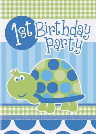 Einladung Schildkröte, 8 St. - Deko 1. Geburtstag