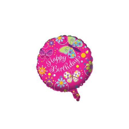 Folienballon Pink Schmetterling, 1 St. - Deko Kindergeburtstag