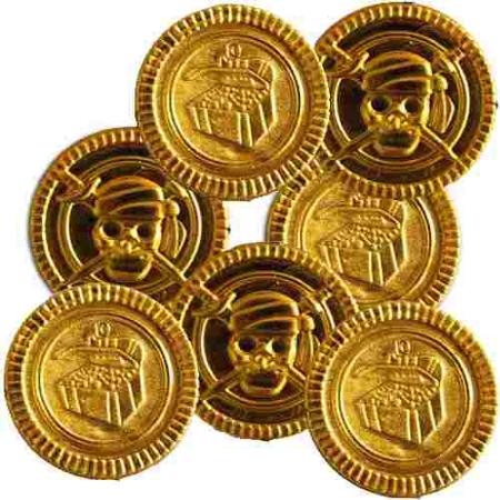 Piraten Goldmünzen aus Kunststoff, 144 St.