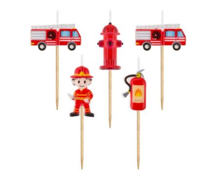 Minikerzen Feuerwehr - Backen für den Kindergeburtstag