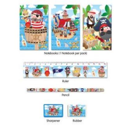 Schreibset Piratenbande, 5 tlg.. - Mitgebsel Kindergeburtstag