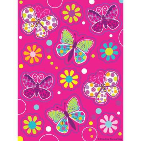 Sticker Pink Schmetterling, 4 Bögen - Deko Kindergeburtstag