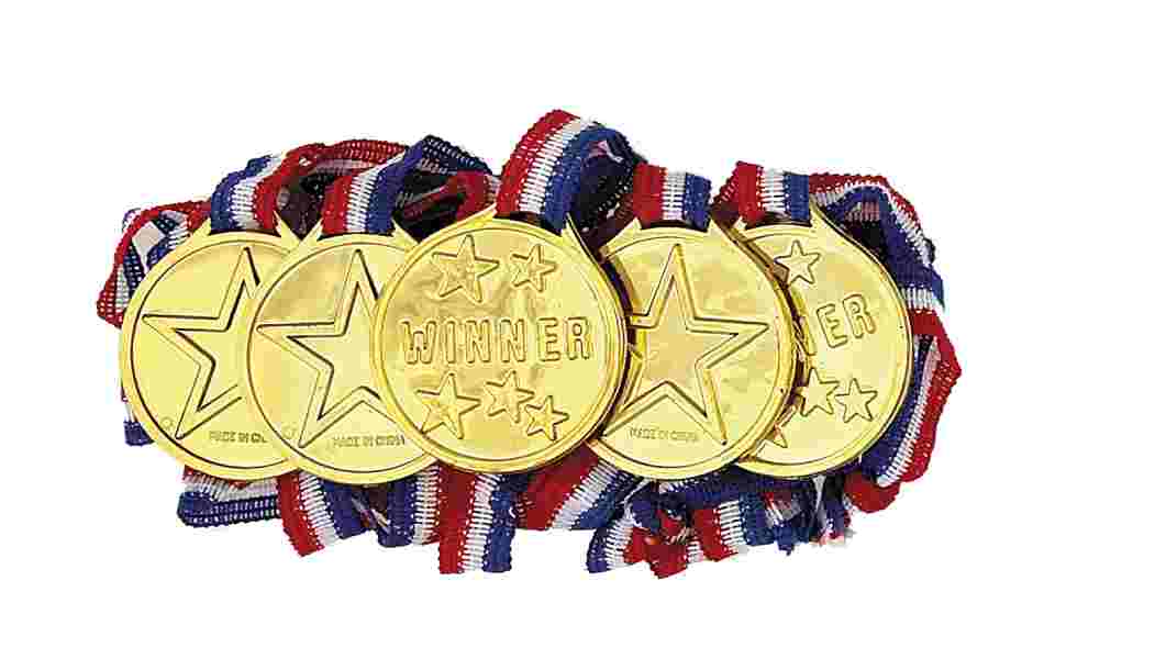 Gewinner* Kindergeburtstag Mitgebsel NEU GOLD Medaille selber gestalten 