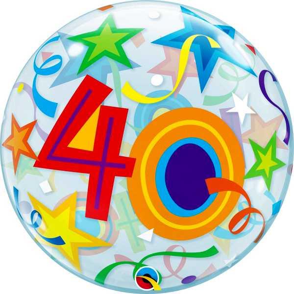 Bubble Ballon Zahl 40 - Heliumballons als Geschenk