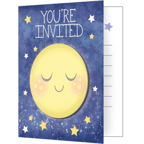 Einladung  Mond-Party - Deko Kindergeburtstag