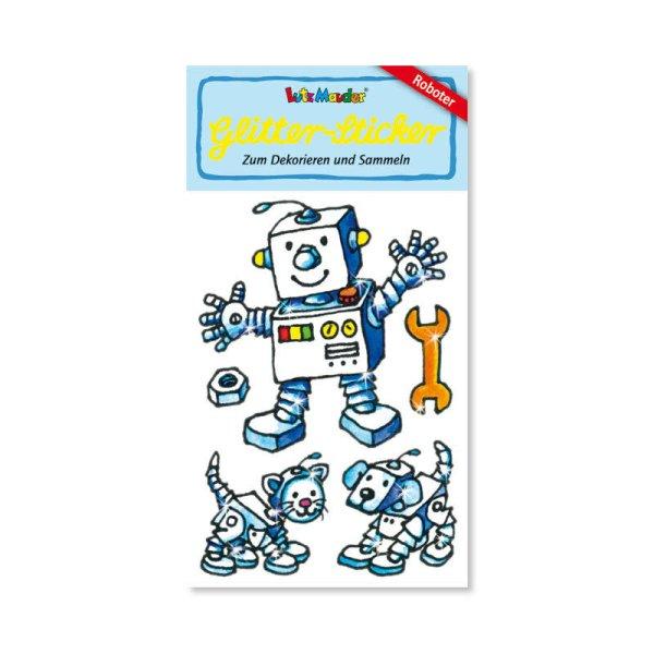 Glitter Sticker Roboter Party - Mitgebsel für den Kindergeburtstag