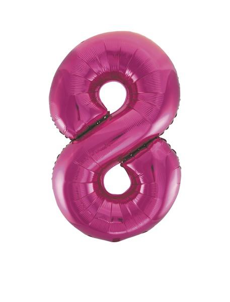 Riesen Zahlen-Folienballon Pink Zahl 8