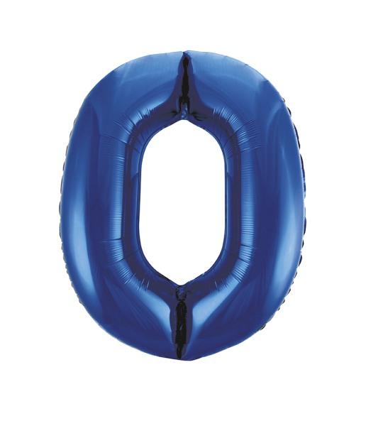 Riesen Zahlen-Folienballon blau Zahl 0