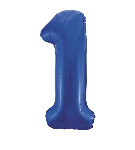 Riesen Zahlen-Folienballon blau Zahl 1