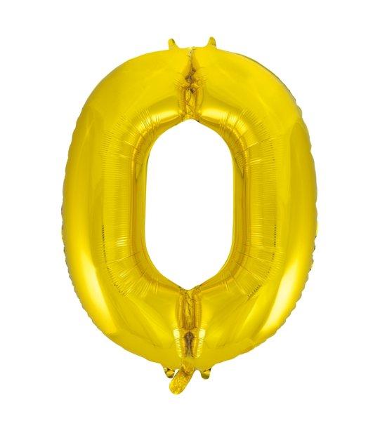 Riesen Zahlen-Folienballon gold Zahl 0