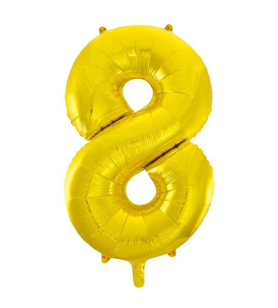 Riesen Zahlen-Folienballon gold Zahl 8