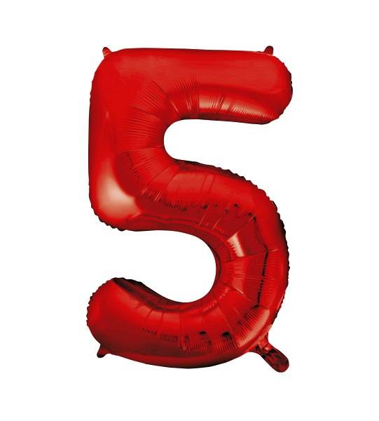 Riesen Zahlen-Folienballon rot Zahl 5