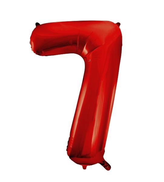 Riesen Zahlen-Folienballon rot Zahl 7