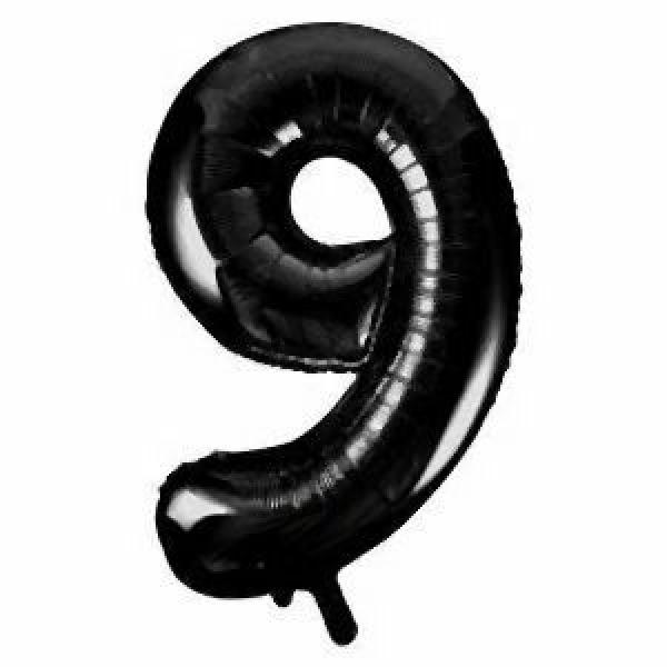 Riesen Zahlen Folienballon schwarz Zahl 9 - Folienballon Zahl