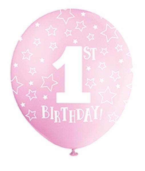 Luftballons 1. Geburtstag Mädchen - Deko Kindergeburtstag