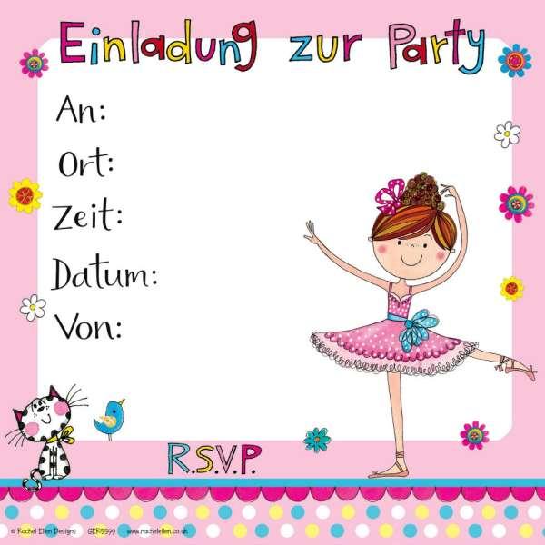 Einladung Kleine Ballerina - Deko Kindergeburtstag