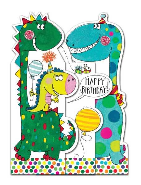 Glückwunschkarte Dinosaurier - Glückwunschkarte Kindergeburtstag