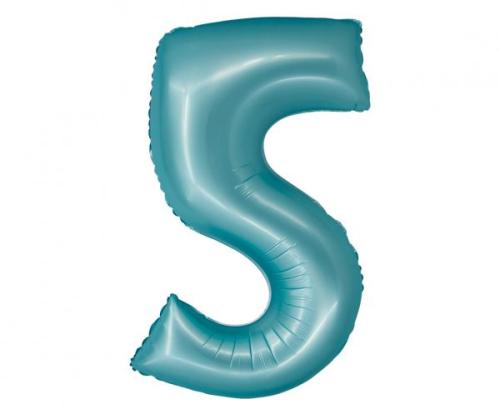 Riesen Zahlen Folienballon Matt BlauZahl 5 - Folienballon Zahl