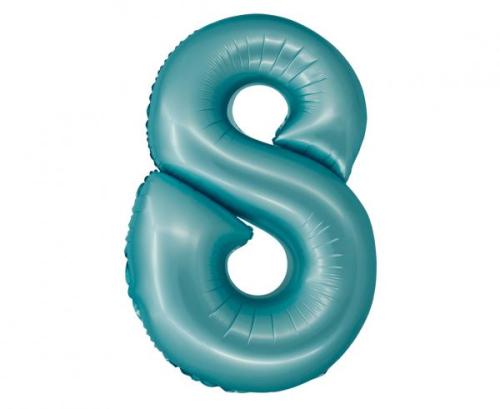 Riesen Zahlen Folienballon Matt BlauZahl 8 - Folienballon Zahl