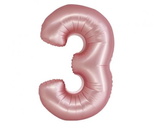 Riesen Zahlen Folienballon Rose Gold mattZahl 3 - Folienballon Zahl