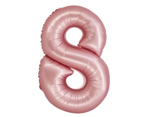 Riesen Zahlen Folienballon Rose Gold mattZahl 8 - Folienballon Zahl