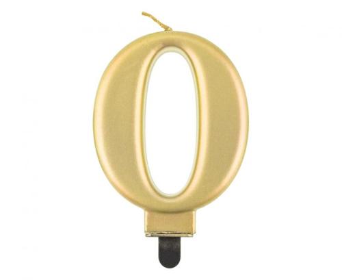Kuchenkerze Gold Zahl 0 - Kuchen Deko Geburtstag