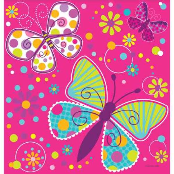 Tischdecke Pink Schmetterling, 1 St. - Deko Kindergeburtstag