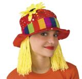 Roter Hut mit Haaren - Verkleidung Fasching und Kindergeburtstag