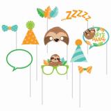 Foto Booth Set Cooles Faultier - Deko Kindergeburtstag
