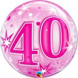 Bubble Ballon pink Zahl 40  - Heliumballons