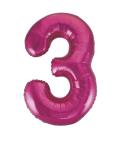 Riesen Zahlen-Folienballon Pink Zahl 3