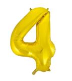 Riesen Zahlen-Folienballon gold Zahl 4