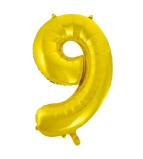 Riesen Zahlen-Folienballon gold Zahl 9